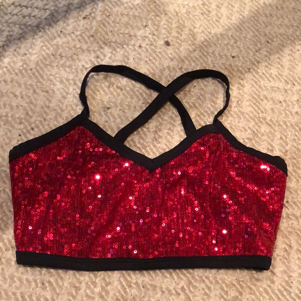 NWOT Layla satin lined red sequin bralette